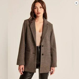 Like New - Abercrombie & Fitch Wool Blend Blazer Coat with Side Pockets in Brown